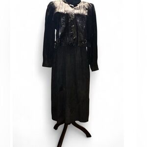 RARE Vintage 80s G-III Leather Fashions Black leather jacket and skirt